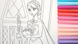Disney Frozen Elsa, Anna, Kristoff, Sven, Olaf | Coloring Book Pages#frozen