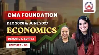 CMA Foundation Free Lectures | Economics | Demand & Supply Part 9 | June 26 & Dec 26