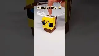 Minecraft Origami Bee Tutorial #diy #shorts #short #minecraft #minecraftshorts #origami #papercraft