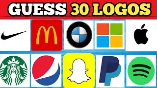 Guess the Logo in 3 Second | 30 Famous Logo | Logo Quiz 2024