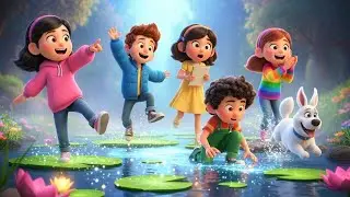 Magical Rainbow Creek Adventure! 🌈✨ 5 Kids and Snowy Explore a 3D Cartoon World