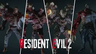  ALL BOSS FIGHTS - Hardcore (Leon 2nd Run) RE2