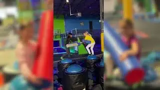 Battle Beam WAR! Can You Guess the Winner?   #fun #trampolinepark #funpark #battlebeam