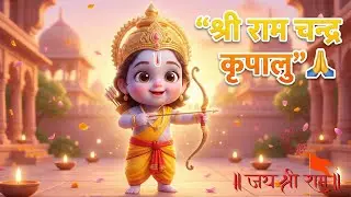 Sri Ram Chandra Kripalu Bhajman 🙏 | Ram Bhajan for Kids | Cute Cartoon Song | Hindi Nursery Rhyme