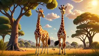 Three Little Giraffes Touch the Moon | Fun Animal and Song for Kids | Nursery Rhymes and Baby Songs