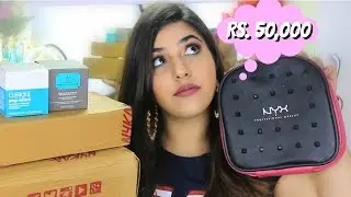 I SPENT Rs. 50,000 ON MAKEUP?!?  ||  HIGH END AND DRUGSTORE MAKEUP HAUL