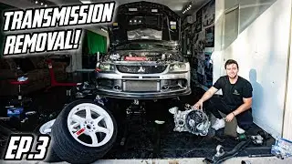 Building The ULTIMATE 550WHP Mitsubishi EVO! | Transmission Removal Ep.3