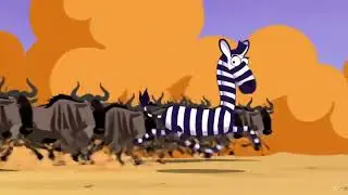 64 Zoo Lane - Wildebeests stampede chase zed the zebra.🐎🦓