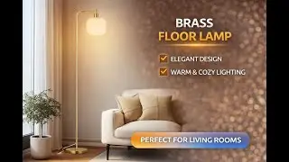 Elegant Brushed Gold Floor Lamp ✨ Cream Glass Shade & Pedal Switch - QiMH