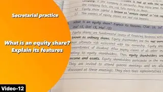 #what is Equity shares?explain its features.
