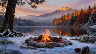 🔥 Winter Forest Campfire 4K &mdash; Cozy Fire Sounds & Deep Relaxing Atmosphere
