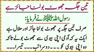 Rasool Allah ﷺ ny Farmaya 3 Jagah Jhoot Bolna Jaiz Hai | Urdu  Hindi | Noorani Lights