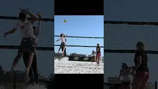 Monster spike from last weekend&lsquo;s Saint Pete tournament beach volleyball ￼