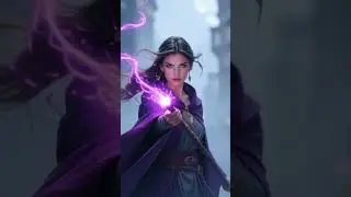 This EPIC Fantasy Sorceress with AI Purple Cloak & Power Staff 💜AI Fantasy #ai #aivideo #aianimation