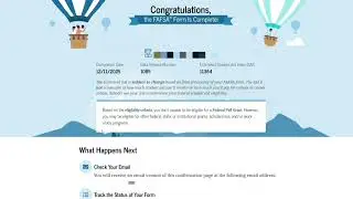 Free Application for Federal Student Aid (FAFSA) Submission Summary