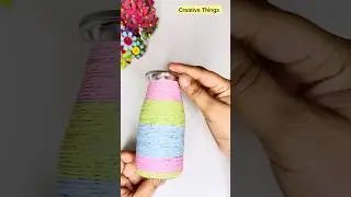 🌸Best Reuse Idea | ♻️Old Bottle Flower Vase Using only  2 items @CreativeThings2017