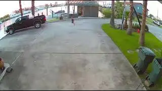 Little girl goes dukes of hazard off ledge