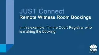JUST Connect &ndash; Remote Witness Room Bookings