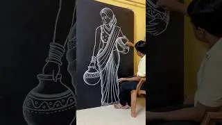 Learn to draw a picture of a woman carrying a pot 🏺#drawingtutorial #art #shortvideo