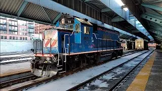 Metra GP15-1 14 light engine move at Chicago's Ogilvie Transportation Center on January 23, 2025