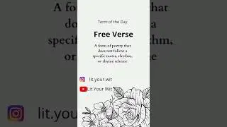 Define Free Verse | Term of the day | #2022 #freeverse #literarydevice #literaryterm