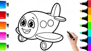 Airplane ✈️ Coloring Tutorial || Drawing And Coloring 