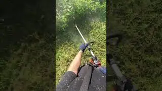 Makita xgt ur014g string trimmer torture test with heavy loaded grass (pov video) #grasscutting