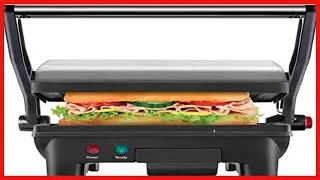Chefman Electric Panini Press Grill and Gourmet Sandwich Maker w Non Stick Coated Plates, Opens 180