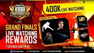 400K Live Watching Rewards | FFIC Redeem Code Claim | Free Fire Championship Fall Grands Final