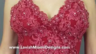 Red Hand-Painted Lace Corset | Sexy Tops | Party Tops