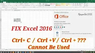 Excel 2016 error: Cannot use Ctrl+C or Ctrl+V