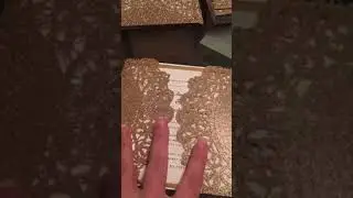 elegant rose gold and navy blue glitter wedding invitations EWWS192