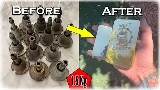 MIRROR Polished Brass Ingots From Scrap Sprinkler Heads - Melting 1.5kg Scrap Metal At Home