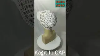 DRT TASARIM El &Ouml;rg&uuml;s&uuml; Yazlık Kağıt İp Delikli Kep CAP kasket şapka Beyaz
