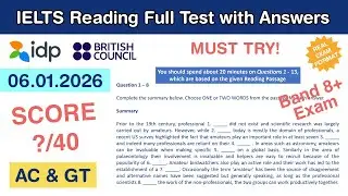 IELTS Reading Practice Test with Answers 06.01.2026 - Test #119