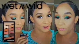 OMG!!! 😲 $5 Not a Basic Peach Eyeshadow Palette | WET N WILD | Turquoise Eyeshadow Tutorial  😍