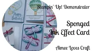 Stampin' Up! Sponged Ink Effect Cards Using Dragonfly Thinlits