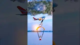 Stunt jumping from an airplane with the help of a parachute 🤯| #shorts