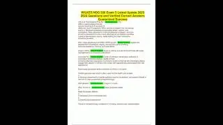 WILKES NSG 526 Exam 3 Latest Update 2023 2024 Questions and Verified Correct Answers Guaranteed Succ