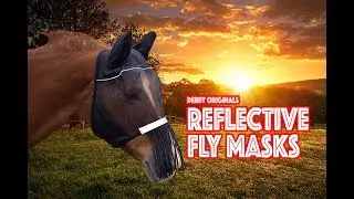 Derby Originals UV-Blocker Premium Reflective Safety Horse Fly Mask with Ears and Nose Fringe