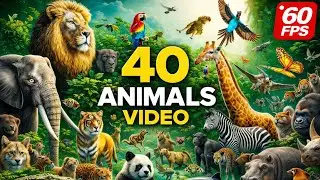 40 Animals Video | Wild & Domestic Animals for Kids | HD Animal Video 