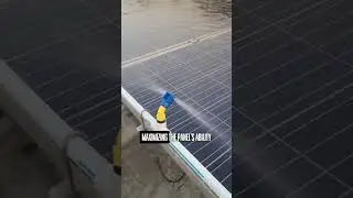 Это автоматическая система очистки солнечных панелей.