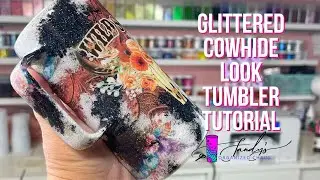 Vinyl Wrap & Glittered Cowhide Look Tumbler Tutorial