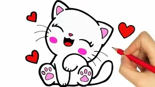 Katze schnell zeichnen lernen - how to draw a cat - как се рисува коте Tiere male