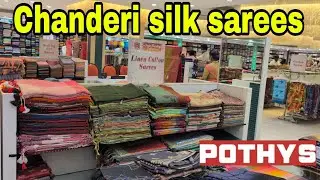 Pothys 🥰Chanderi silk saree collections😍New arrival collections 