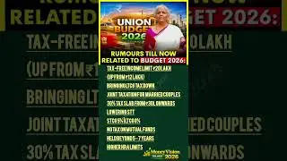 Union Budget 2026 BIG Rumours 💥 Tax Free ₹20L? | Middle Class Jackpot? 😱#UnionBudget2026#Budget2026