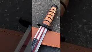 Handmade American flag Bowie knife