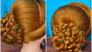 Tricky Braid Bun Hairstyle Tutorial easy techniques for beginners || Glamorous look