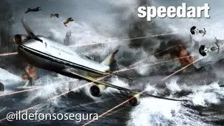 Speed art wallpaper Ataque al boeing 747 by @ildefonsosegura