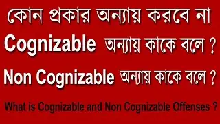 Cognizable এবং Non Cognizable অন্যায় কাকে বলে ? What is Cognizable and Non Cognizable Offenses?